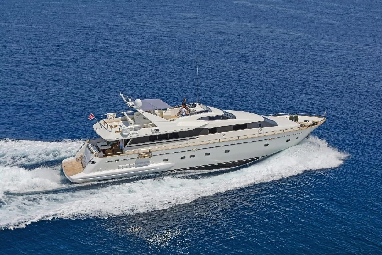 a boat on the water aboard MARACANA Yacht for Sale