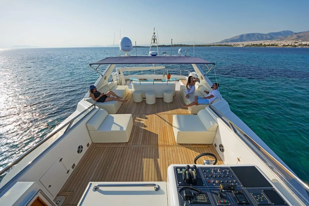 a boat with people on it aboard MARACANA Yacht for Sale