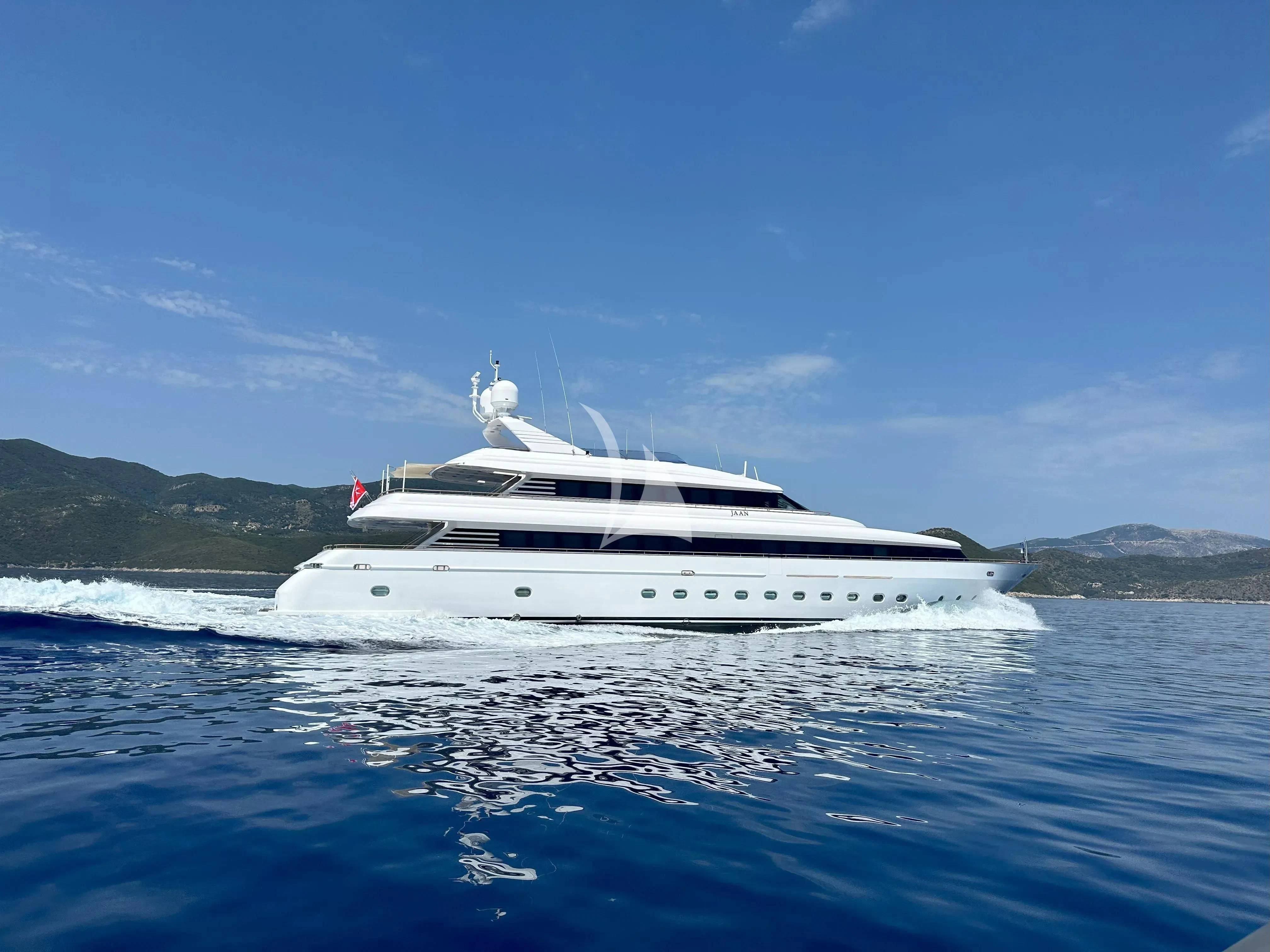 a boat on the water aboard JAAN Yacht for Sale