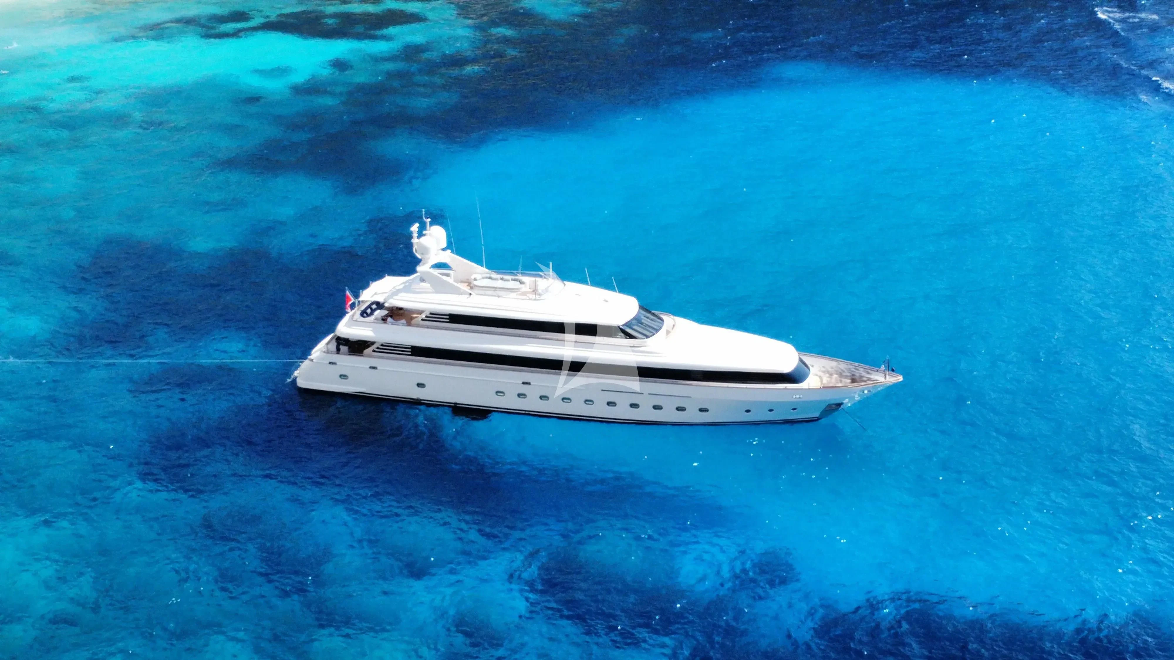 a white yacht in the water aboard JAAN Yacht for Sale