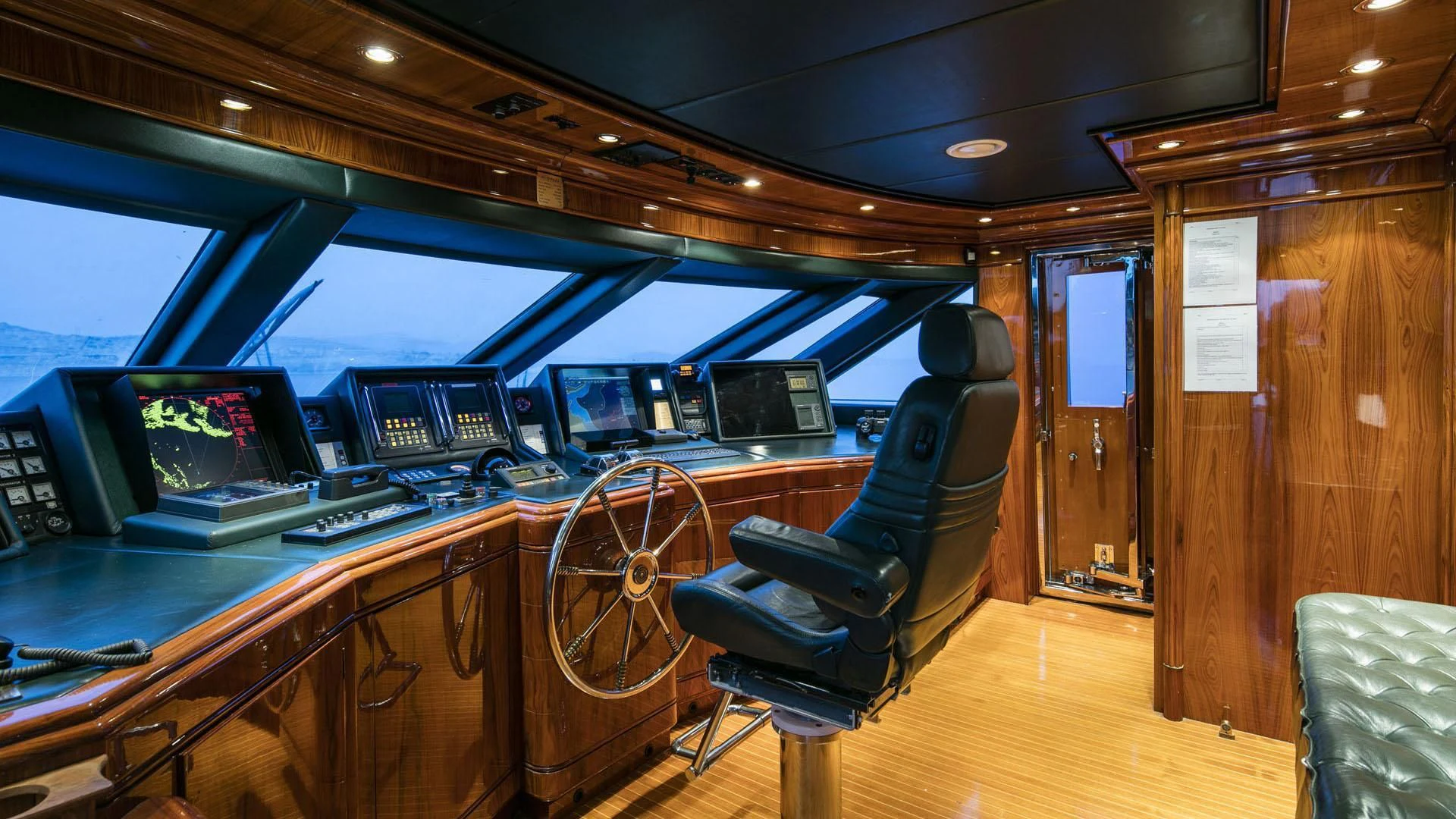 inside of a vehicle with computers aboard JAAN Yacht for Sale