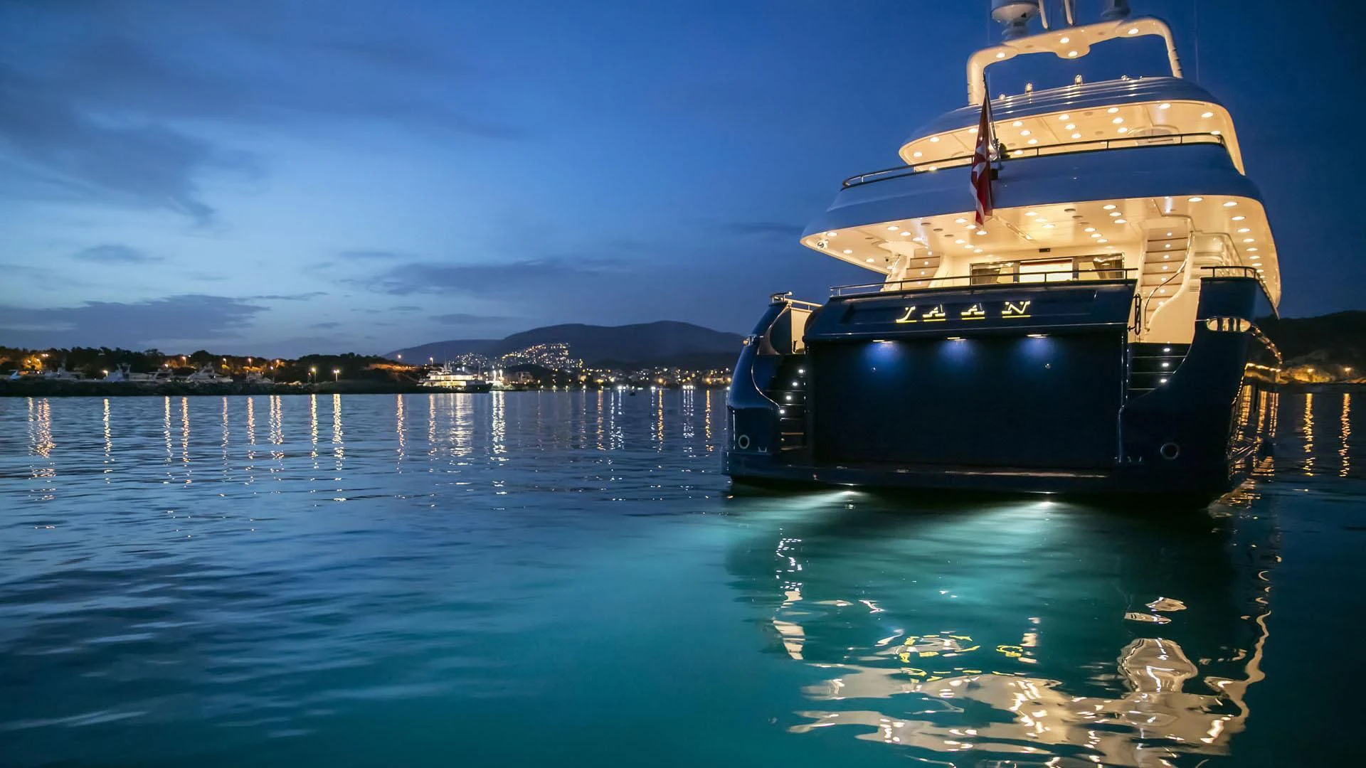 a boat on the water aboard JAAN Yacht for Sale