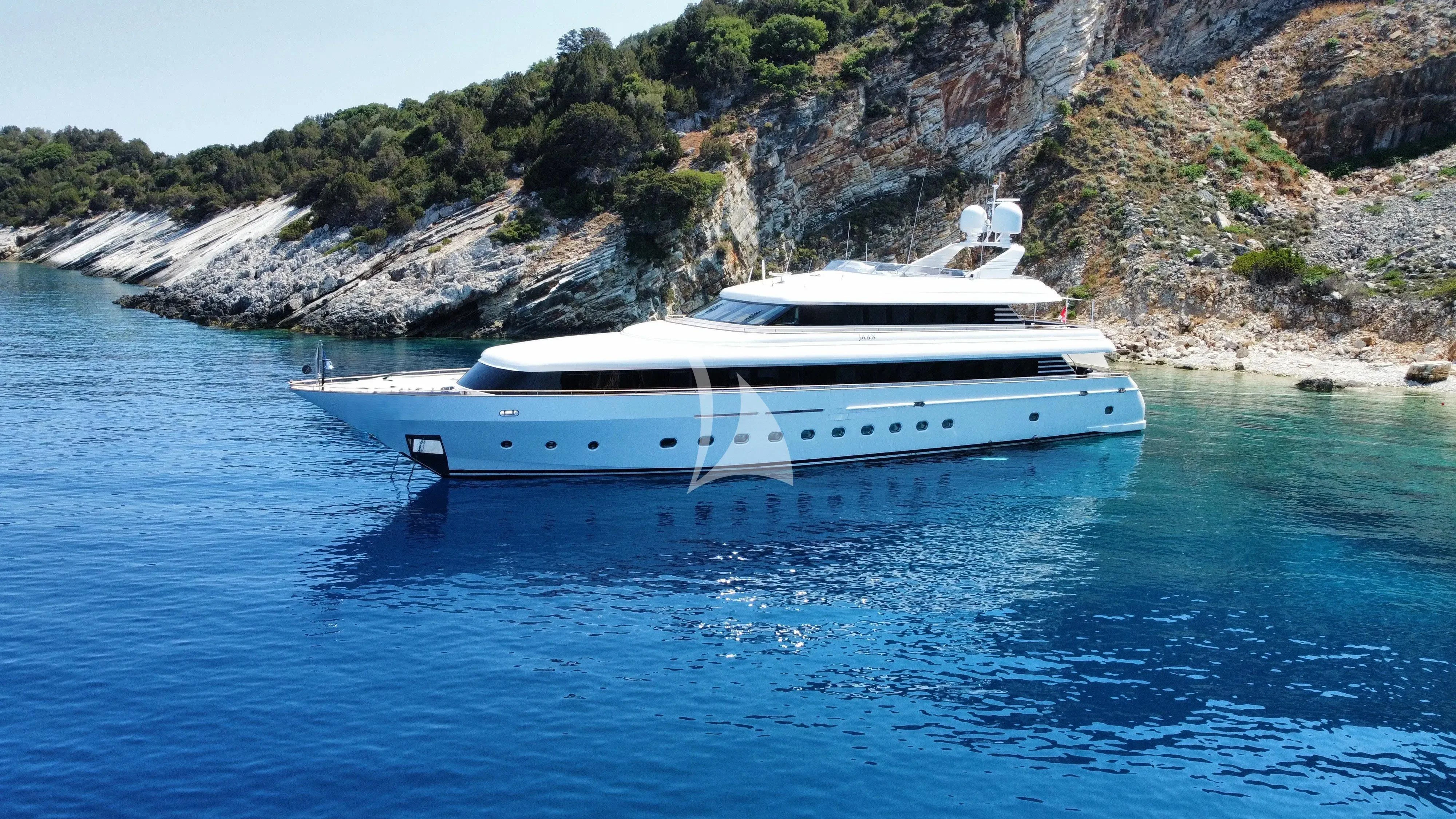 a boat on the water aboard JAAN Yacht for Sale