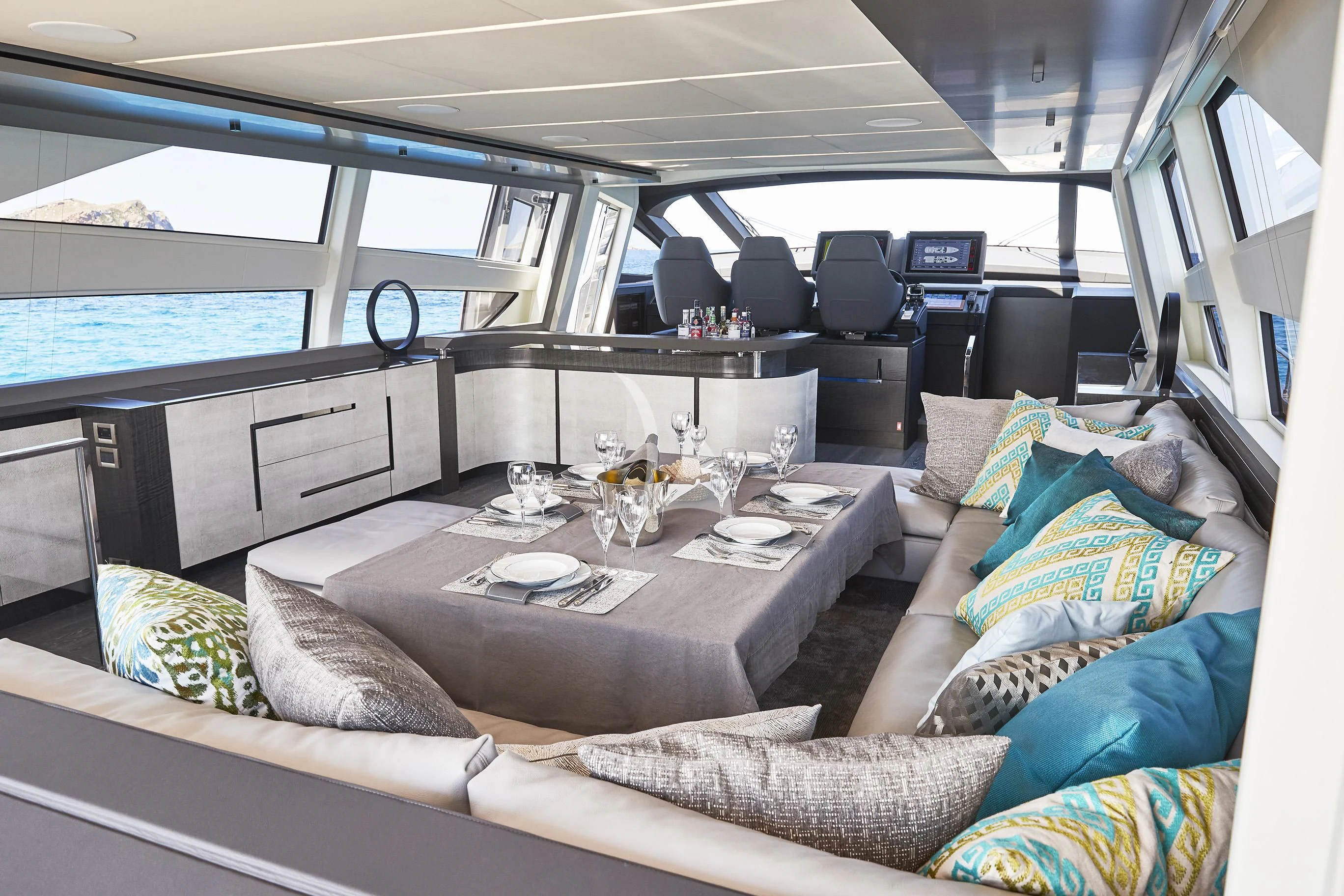 inside of a car aboard BALOO III Yacht for Sale