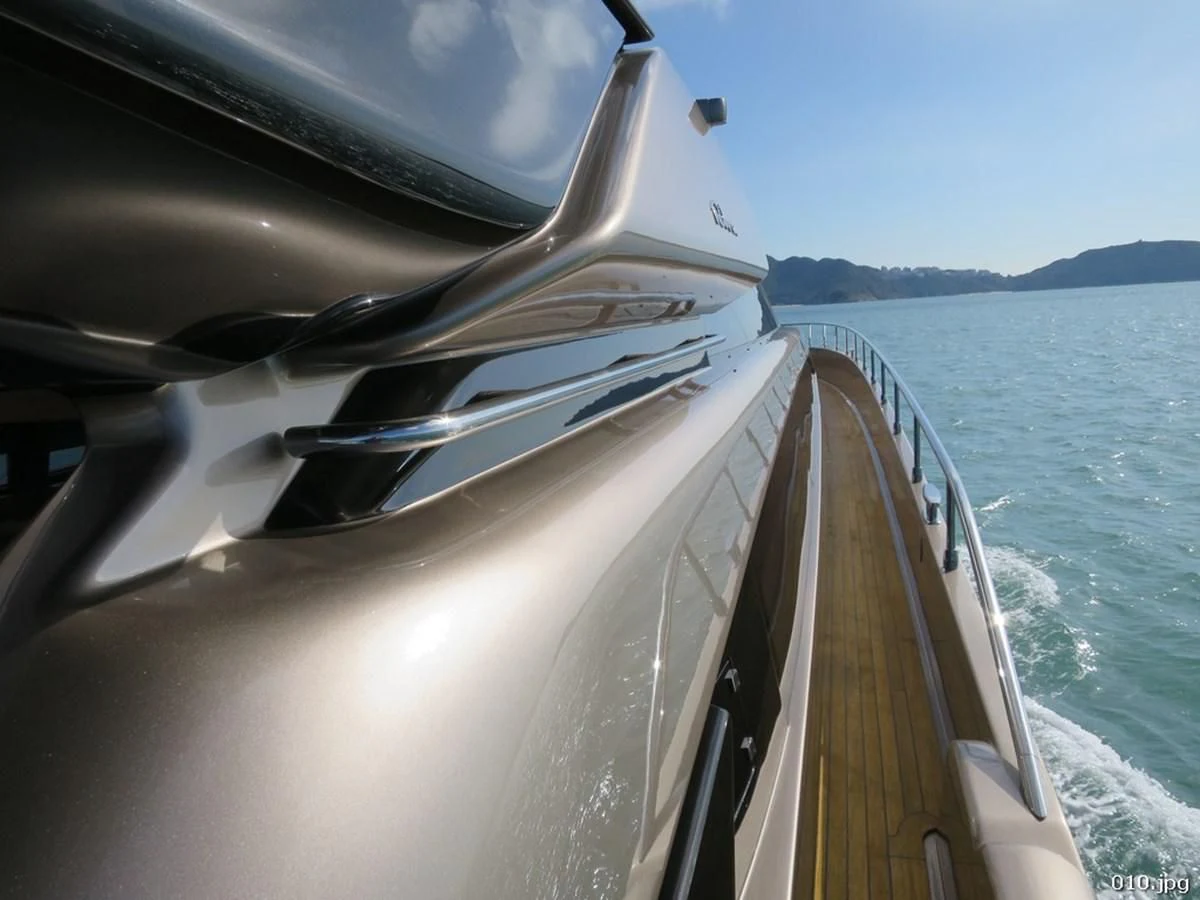 the front of a boat aboard RIVA 86 DOMINO Yacht for Sale
