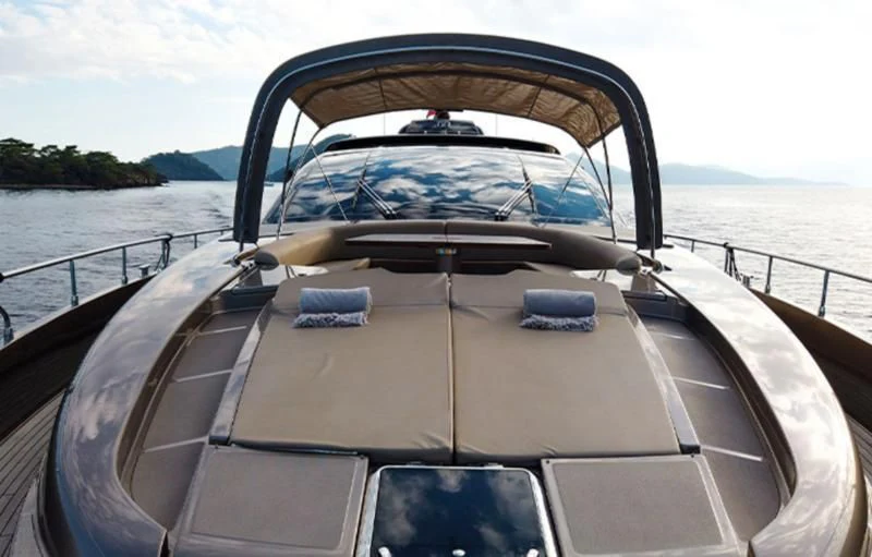 the front of a boat aboard LET MY PEOPLE GO Yacht for Sale