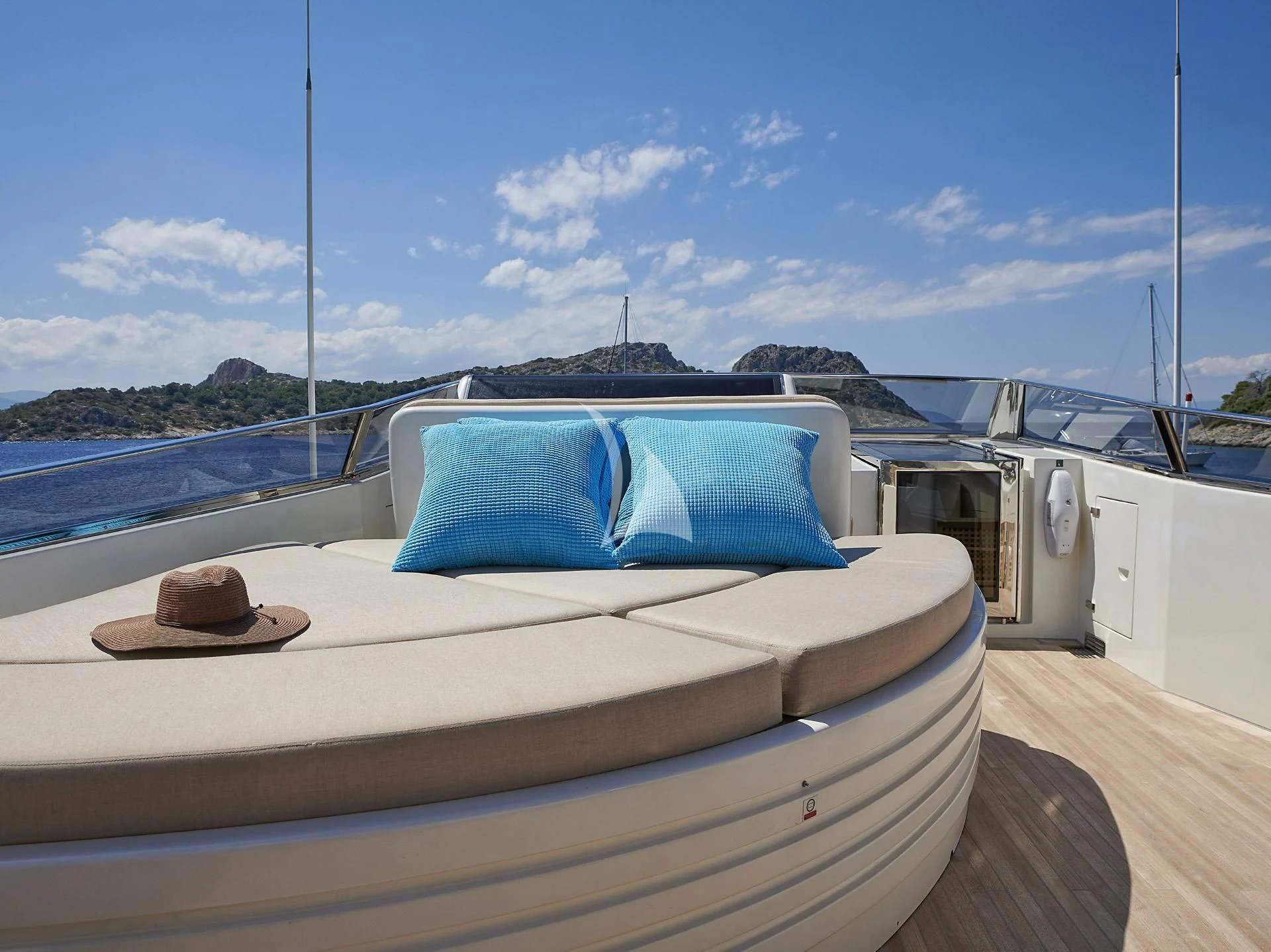 a boat on a deck aboard SANSARA Yacht for Sale