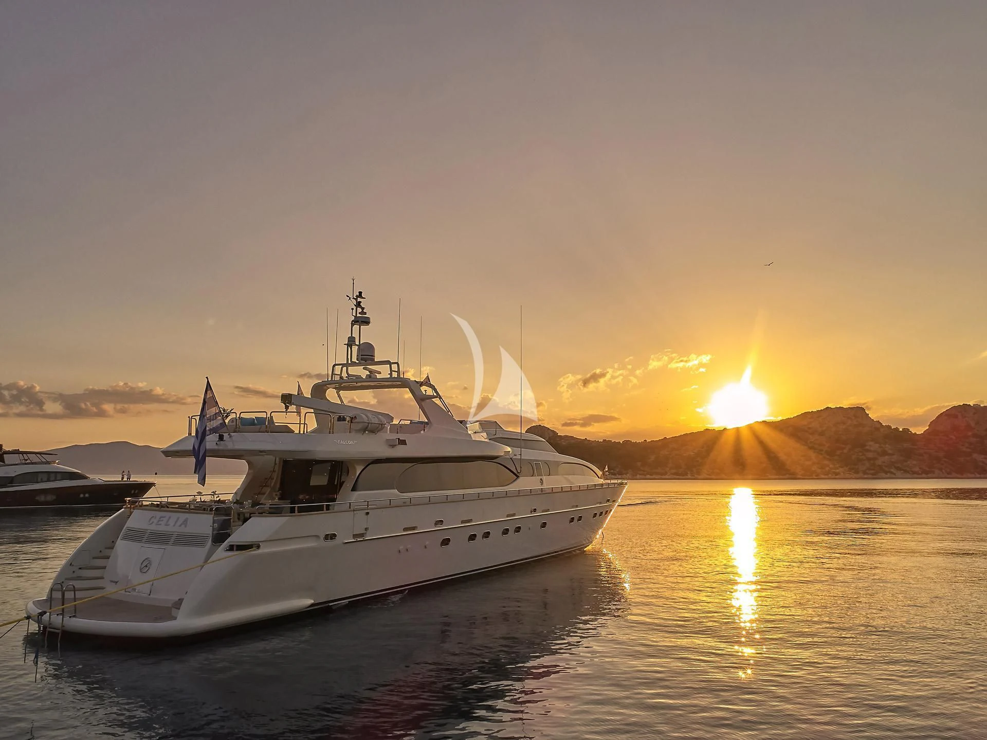a boat on the water aboard SANSARA Yacht for Sale