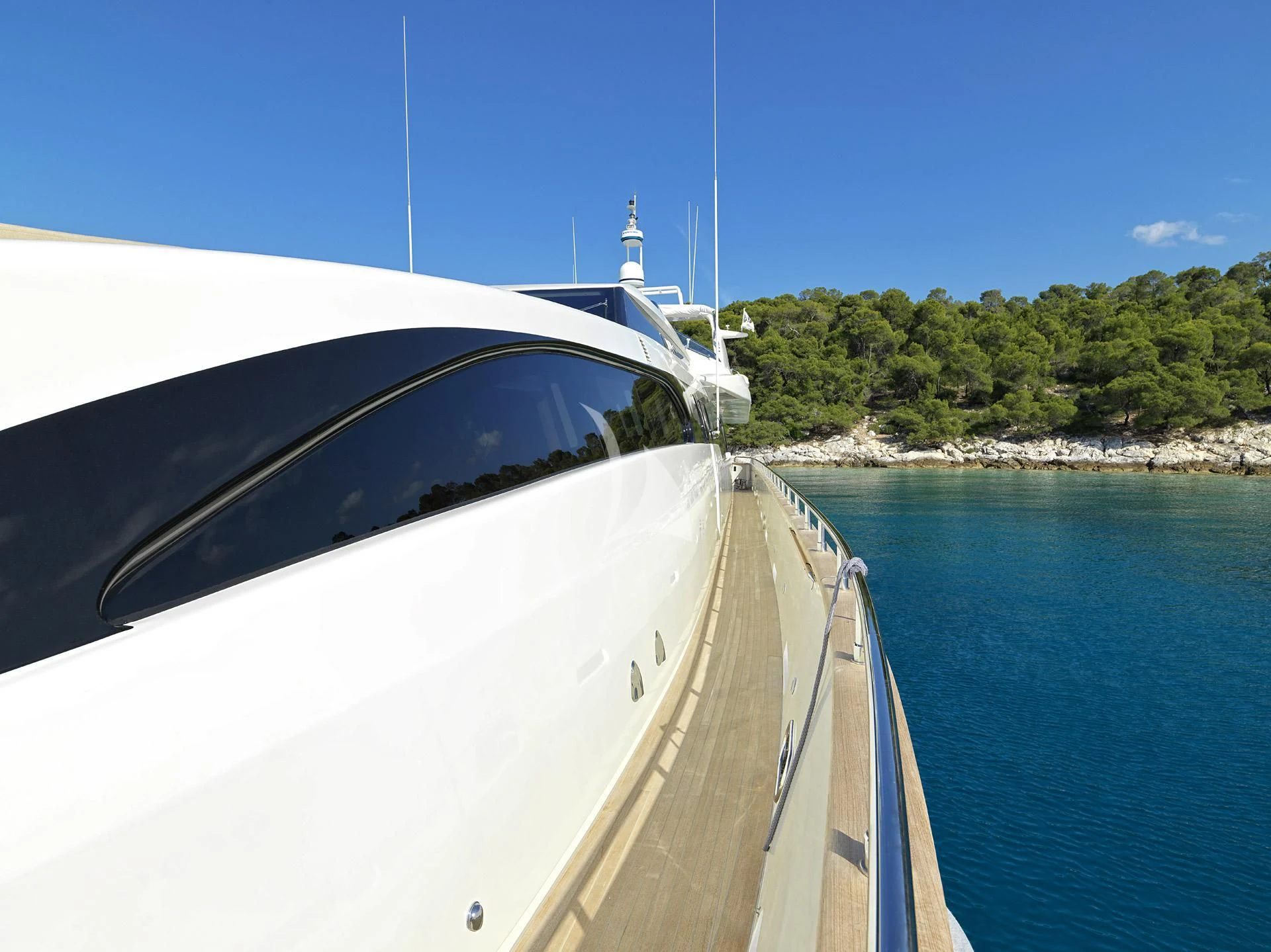 a boat on the water aboard SANSARA Yacht for Sale