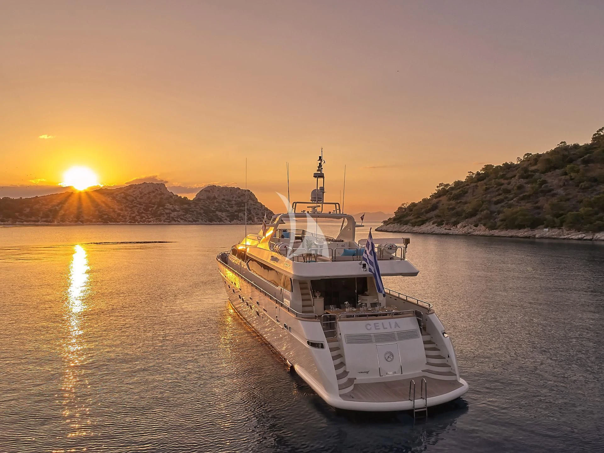 a boat in the water aboard SANSARA Yacht for Sale