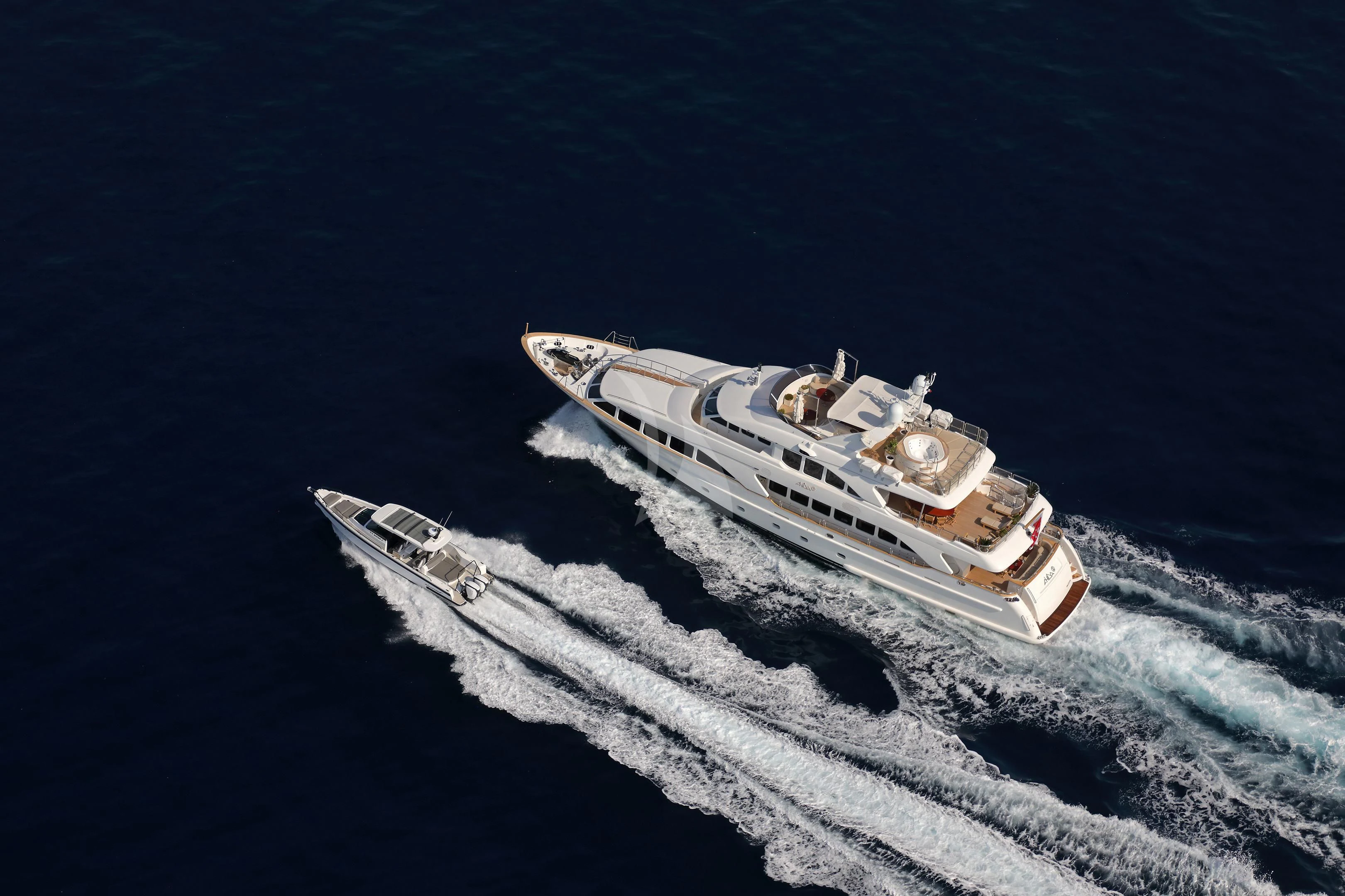 a high angle view of a boat aboard MI AMORE JULIA Yacht for Sale