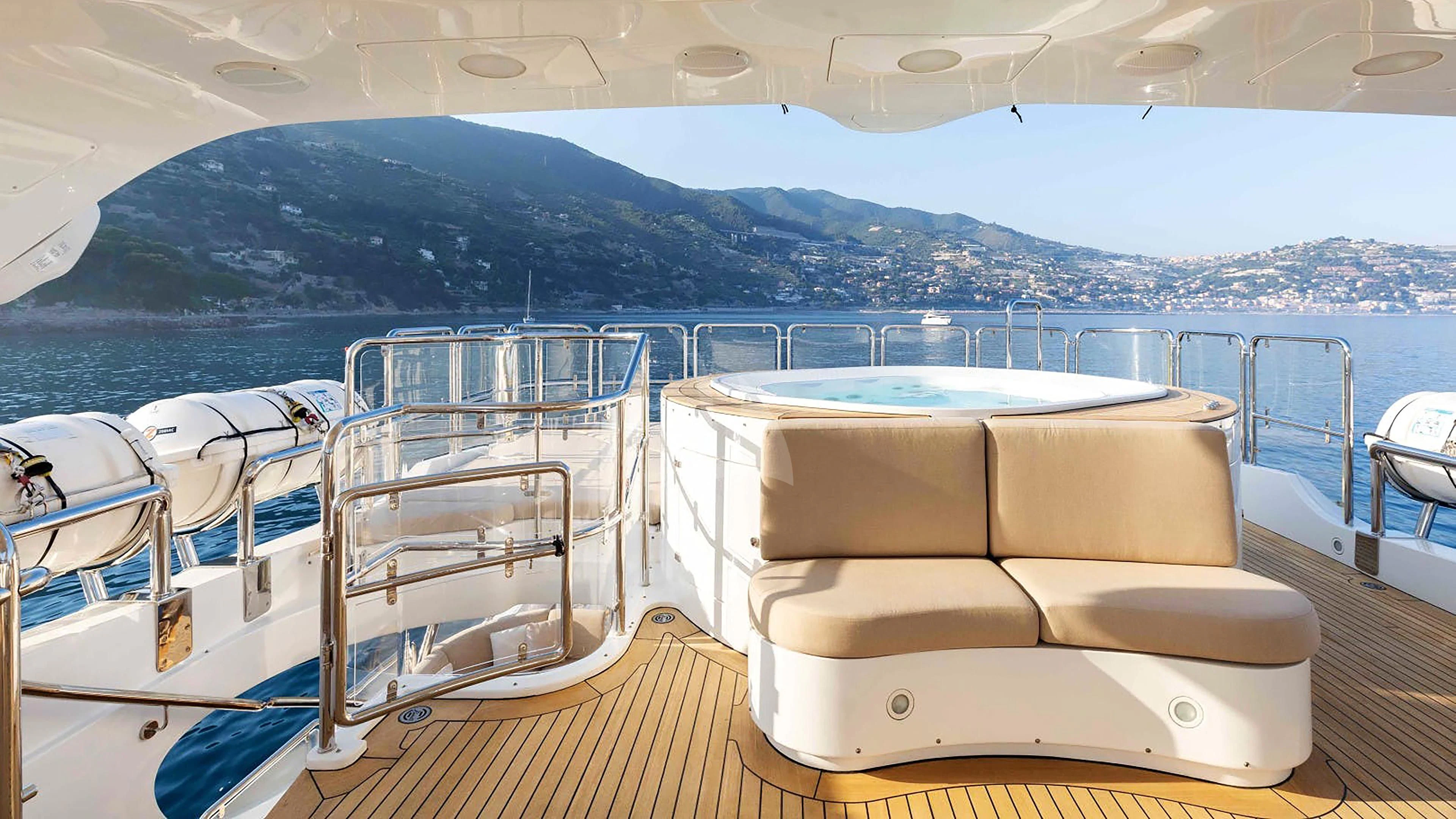 a boat on a deck aboard MI AMORE JULIA Yacht for Sale