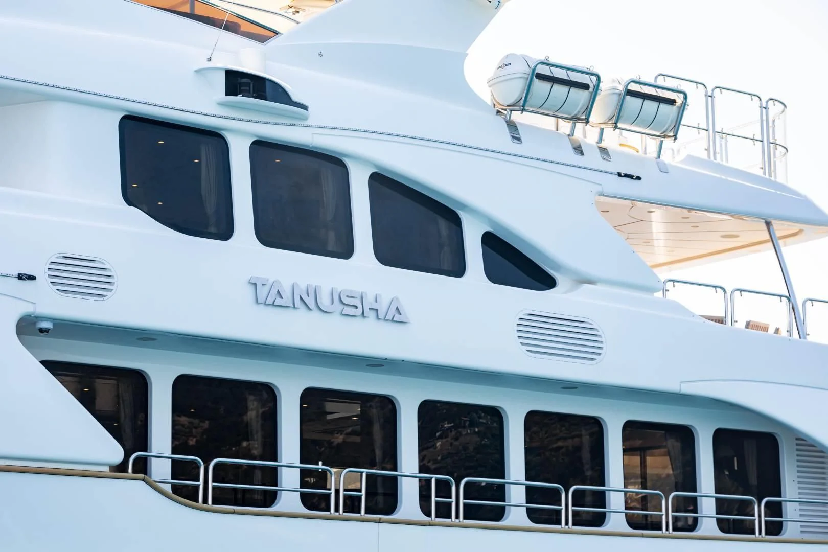 a white yacht with windows aboard MI AMORE JULIA Yacht for Sale