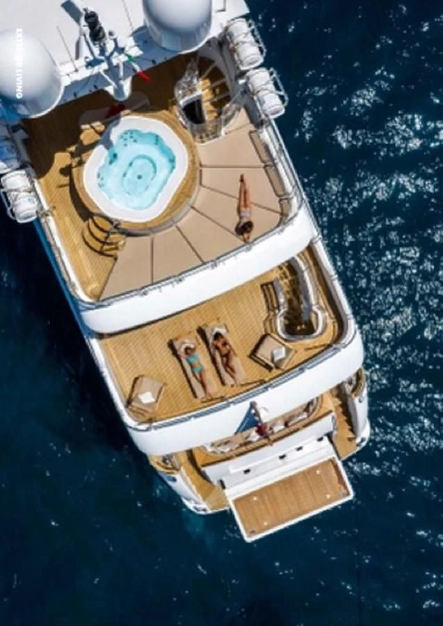 a space ship in space aboard MI AMORE JULIA Yacht for Sale