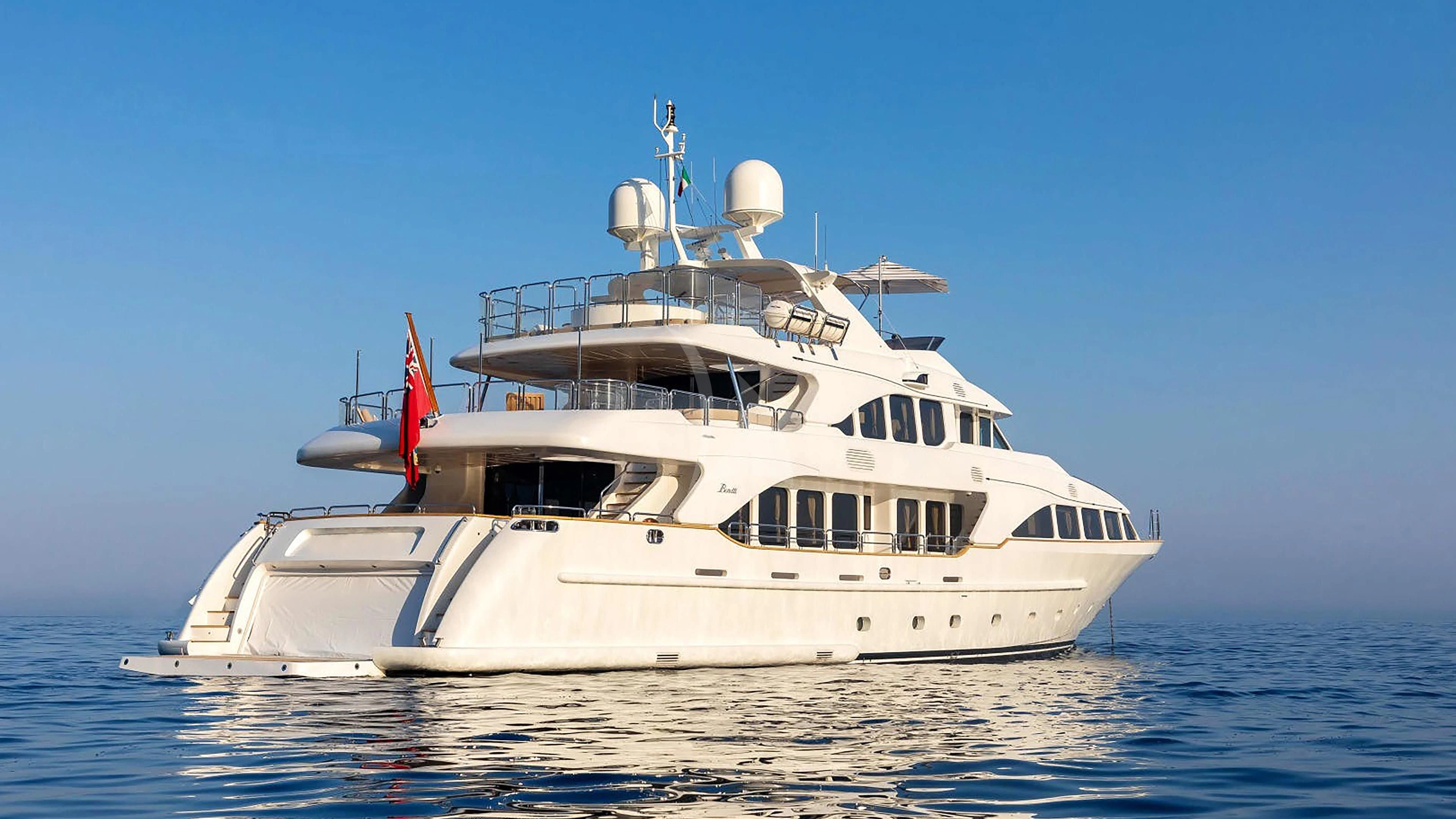 a white yacht in the water aboard MI AMORE JULIA Yacht for Sale