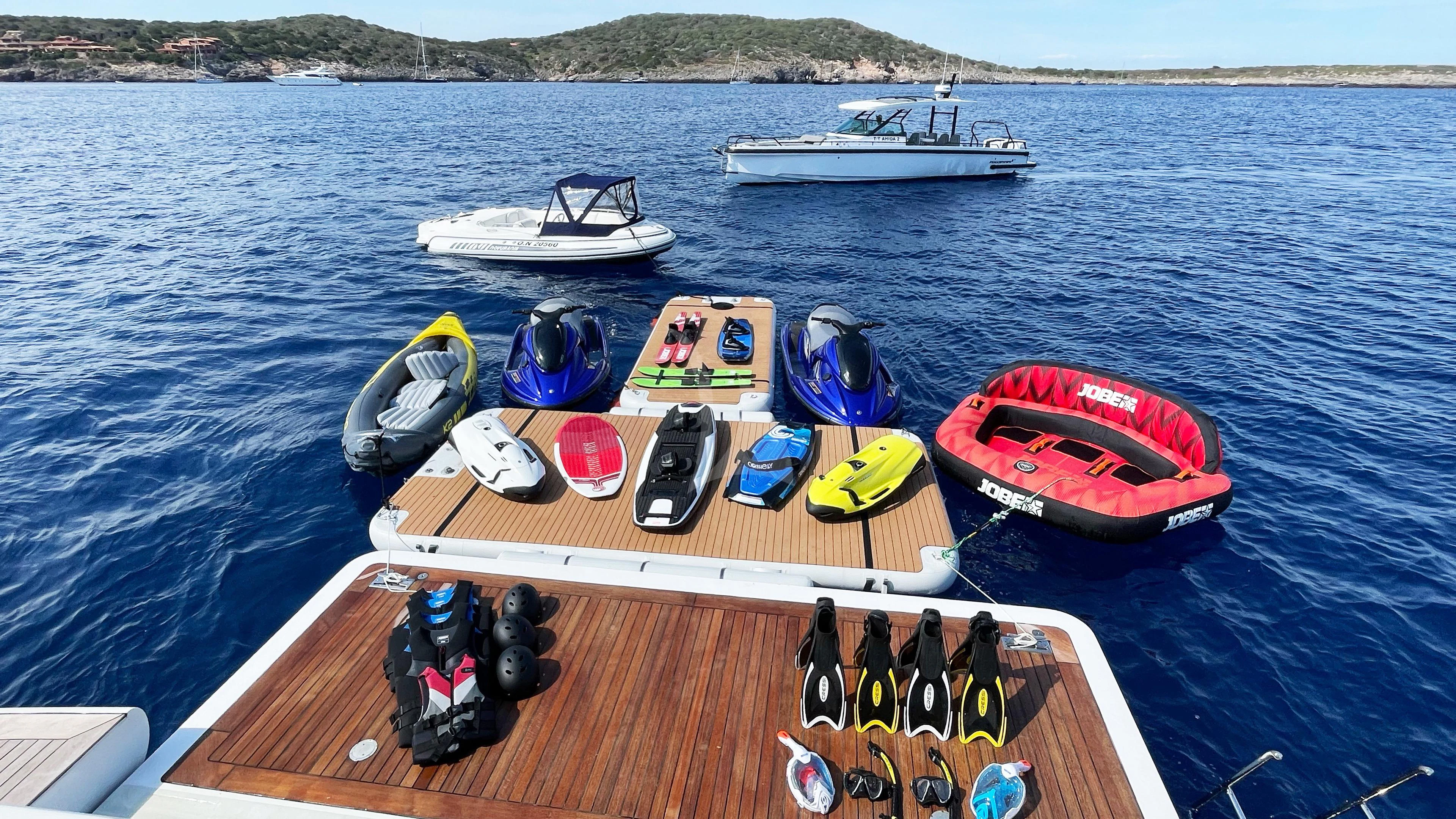 boats on a dock aboard MI AMORE JULIA Yacht for Sale