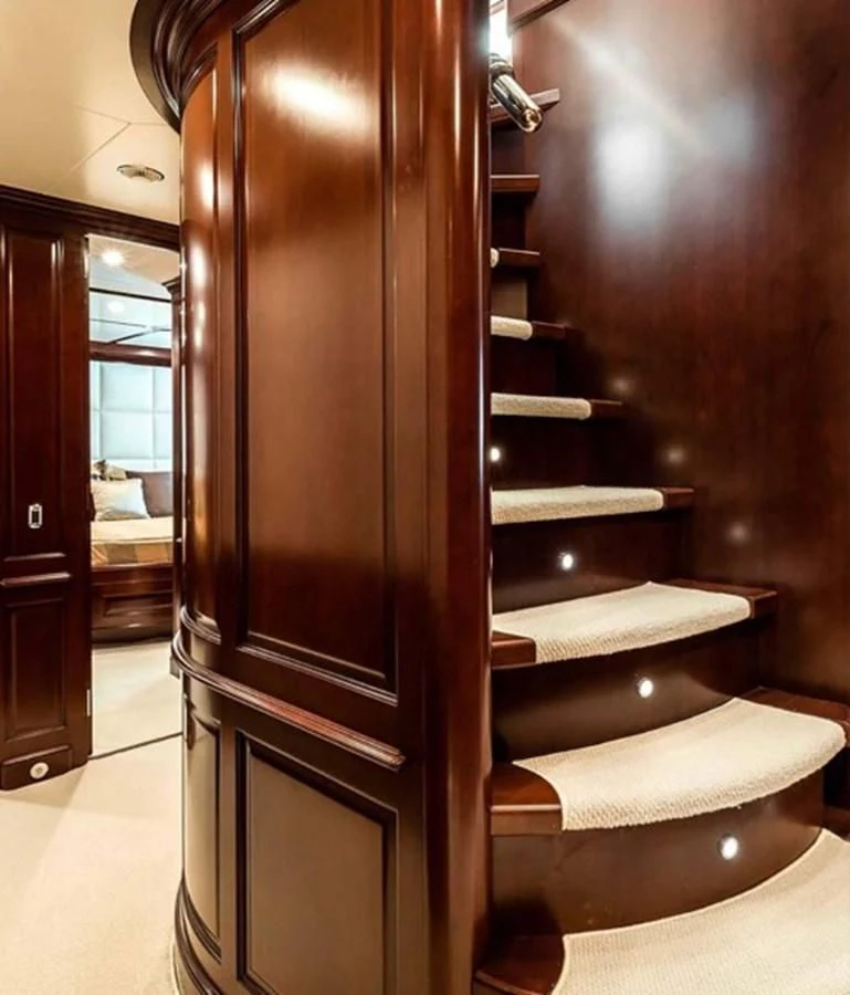 a large wooden cabinet aboard MI AMORE JULIA Yacht for Sale