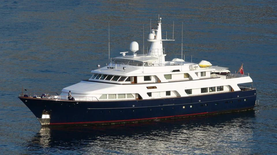 a large boat on the water aboard LADY ROSE Yacht for Sale