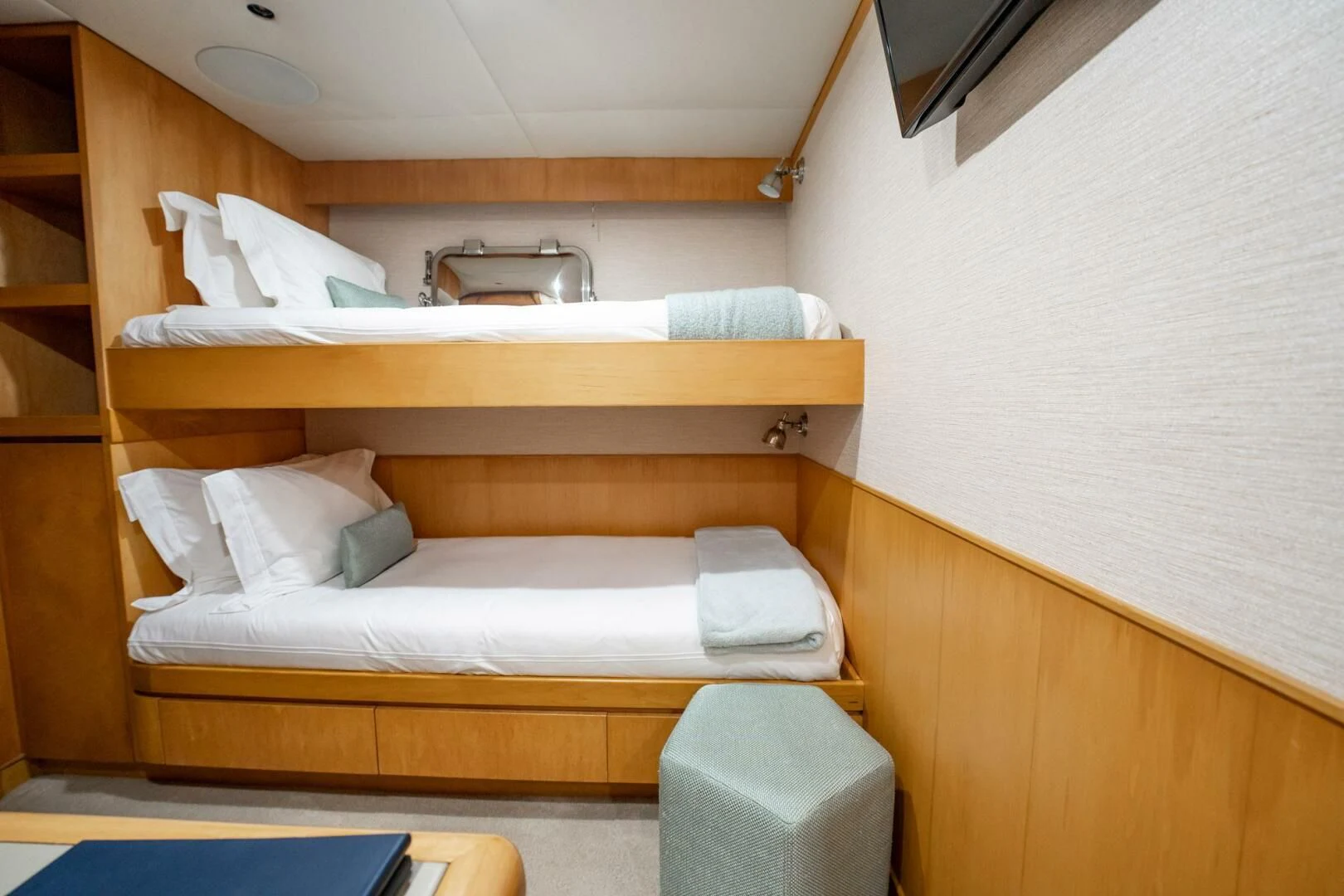 a bed with a sink on top aboard ISLAND HEIRESS Yacht for Charter