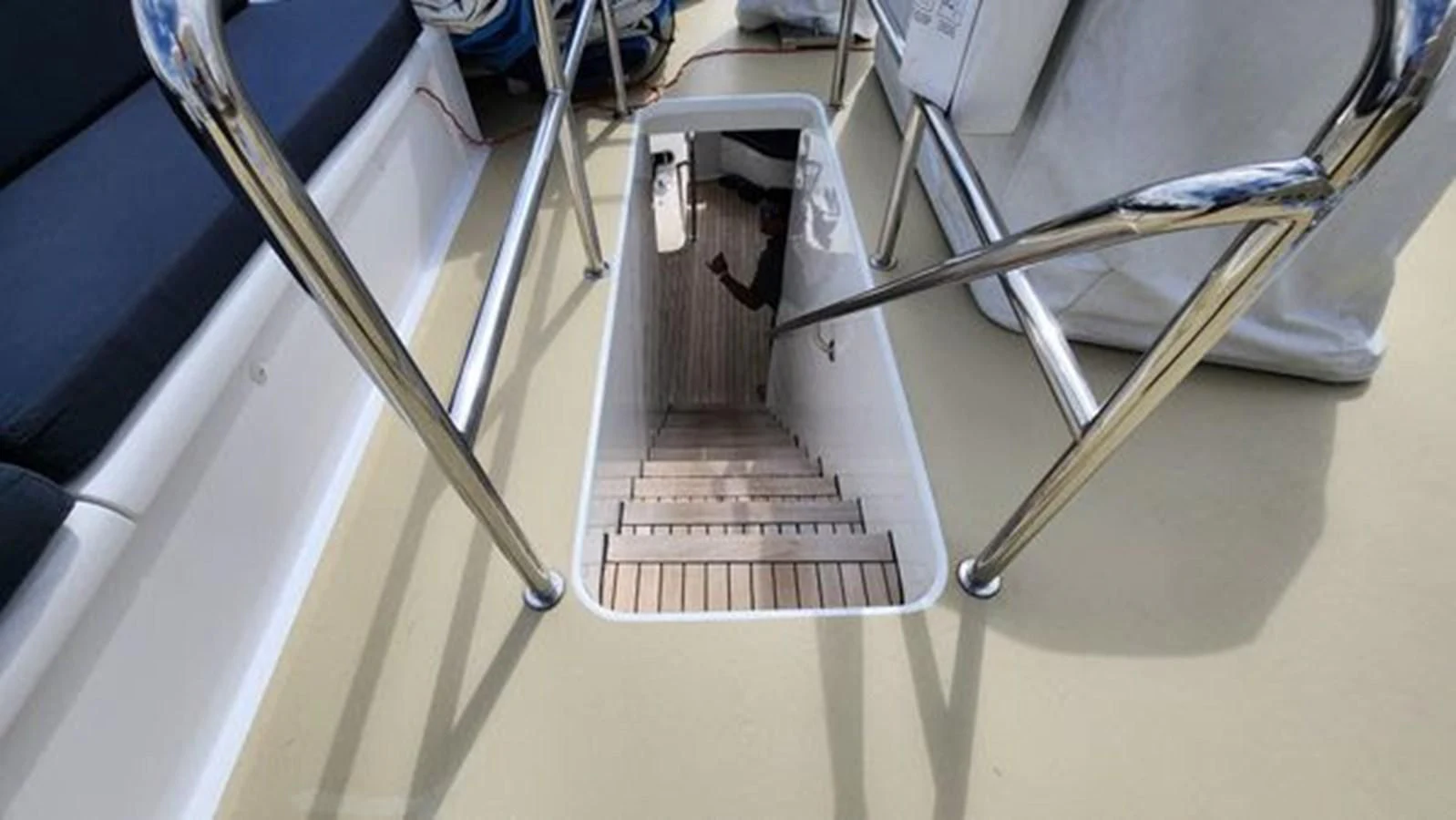 a set of stairs aboard ISLAND HEIRESS Yacht for Charter
