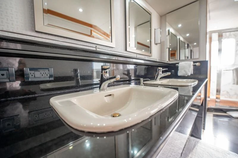 a sink in a bathroom aboard ISLAND HEIRESS Yacht for Charter