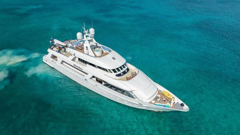 a high angle view of a ship aboard ISLAND HEIRESS Yacht for Charter