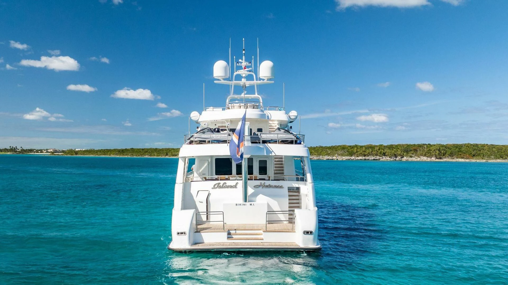 a boat on the water aboard ISLAND HEIRESS Yacht for Charter