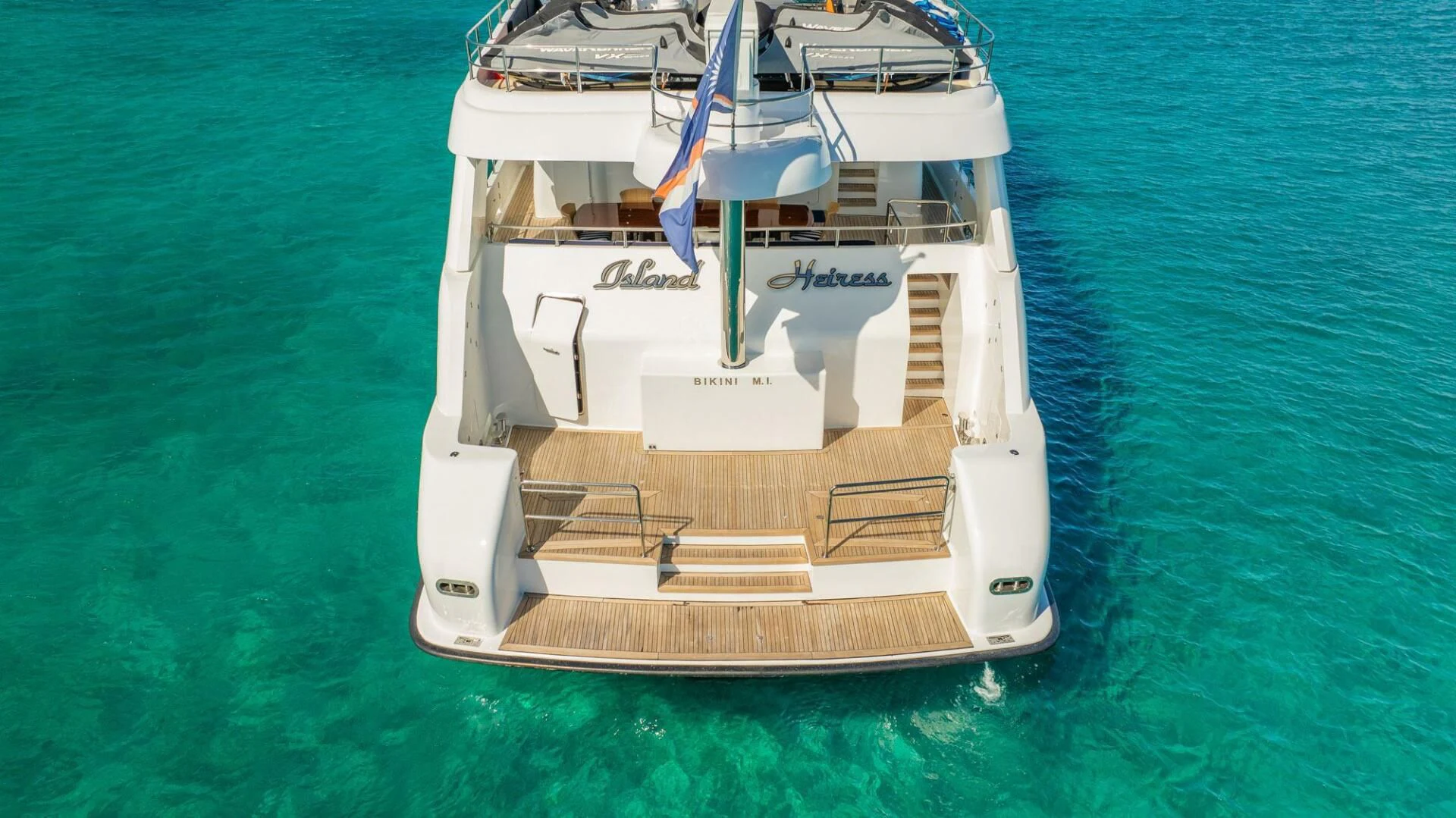 a boat in the water aboard ISLAND HEIRESS Yacht for Charter