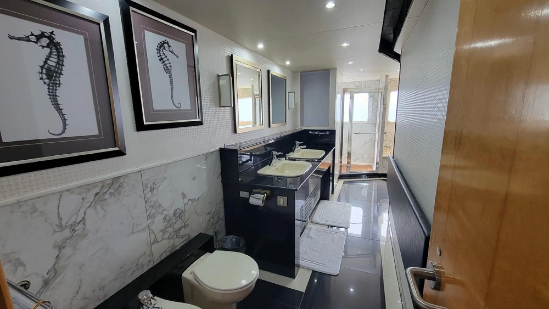 a bathroom with a sink and a toilet aboard ISLAND HEIRESS Yacht for Charter