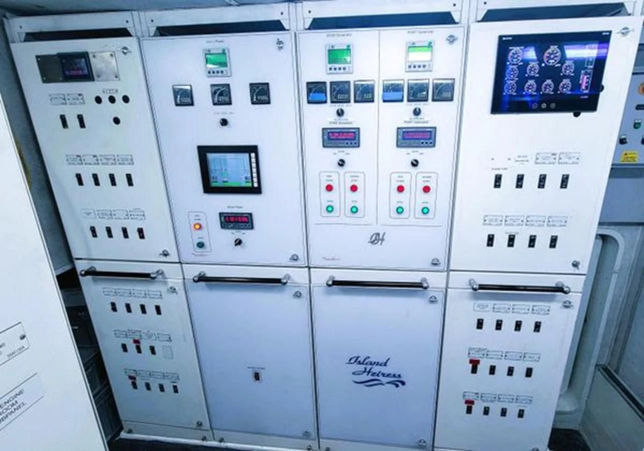 a white machine with many buttons aboard ISLAND HEIRESS Yacht for Charter