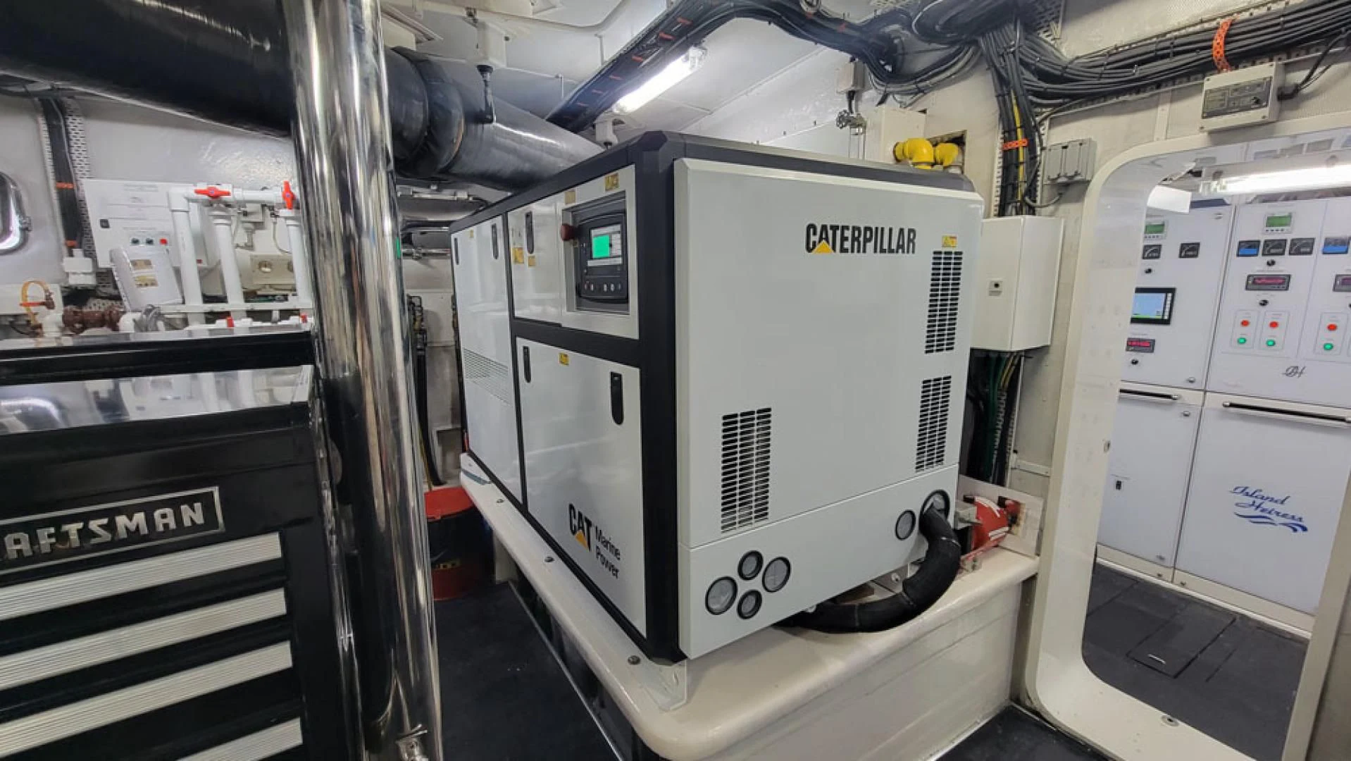 a machine with a screen aboard ISLAND HEIRESS Yacht for Charter