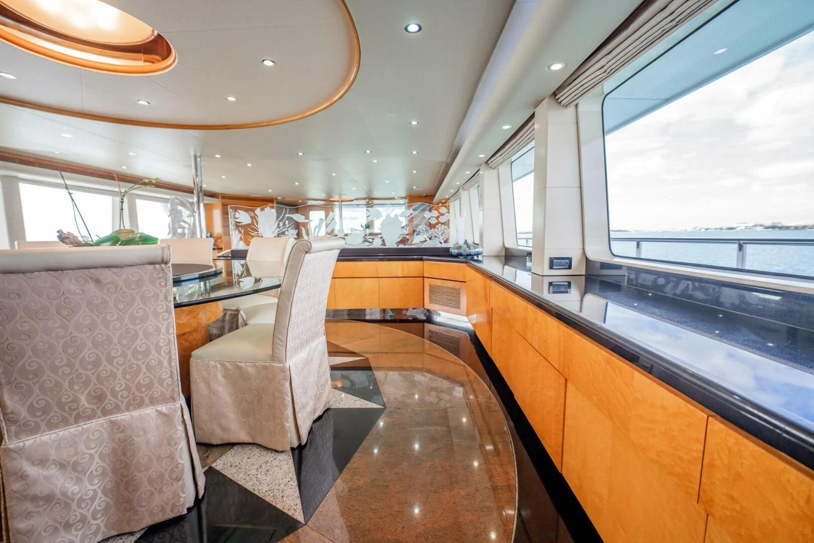 inside of a bus aboard ISLAND HEIRESS Yacht for Charter