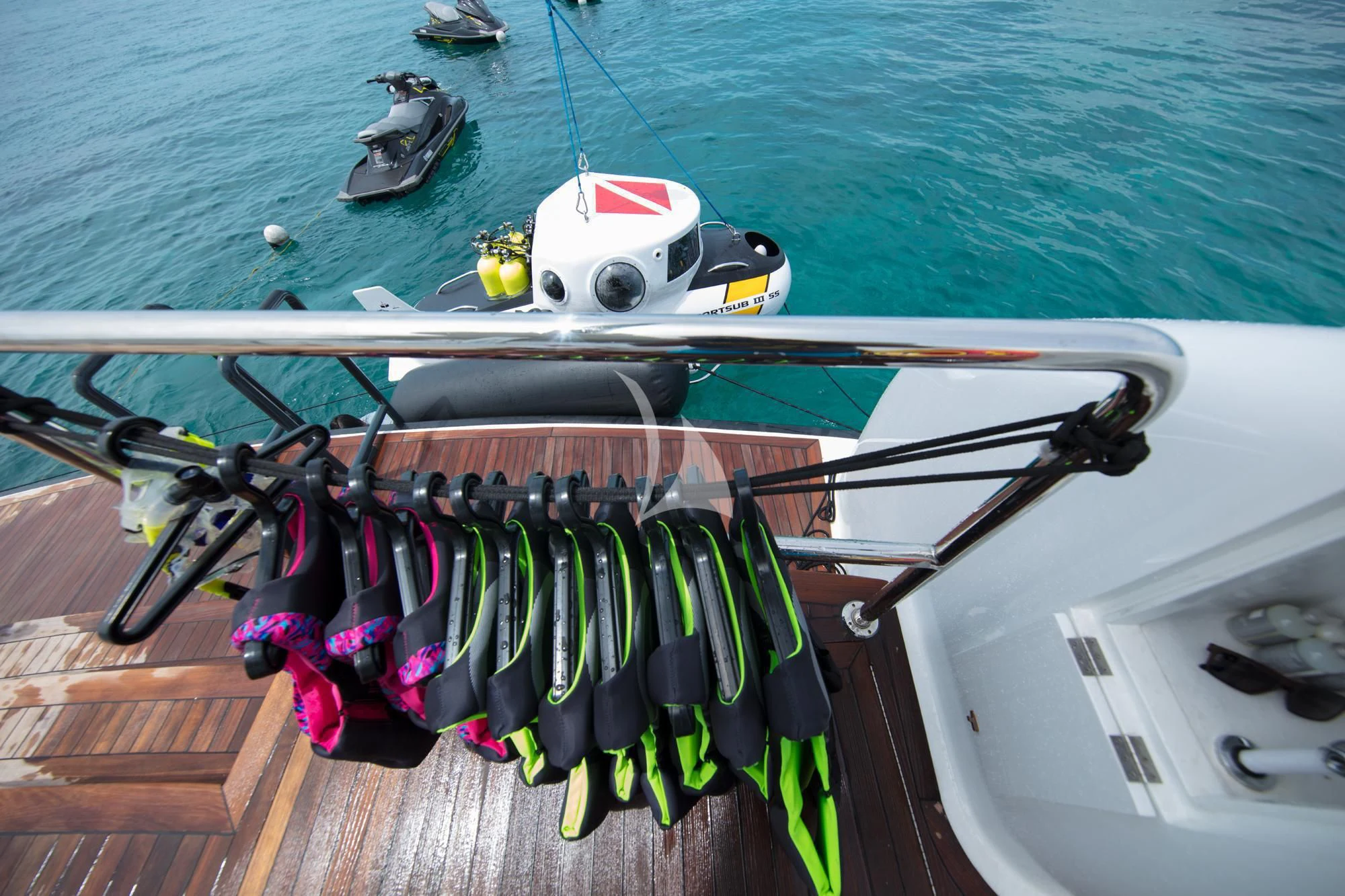 a boat with wires and cables aboard ISLAND HEIRESS Yacht for Charter