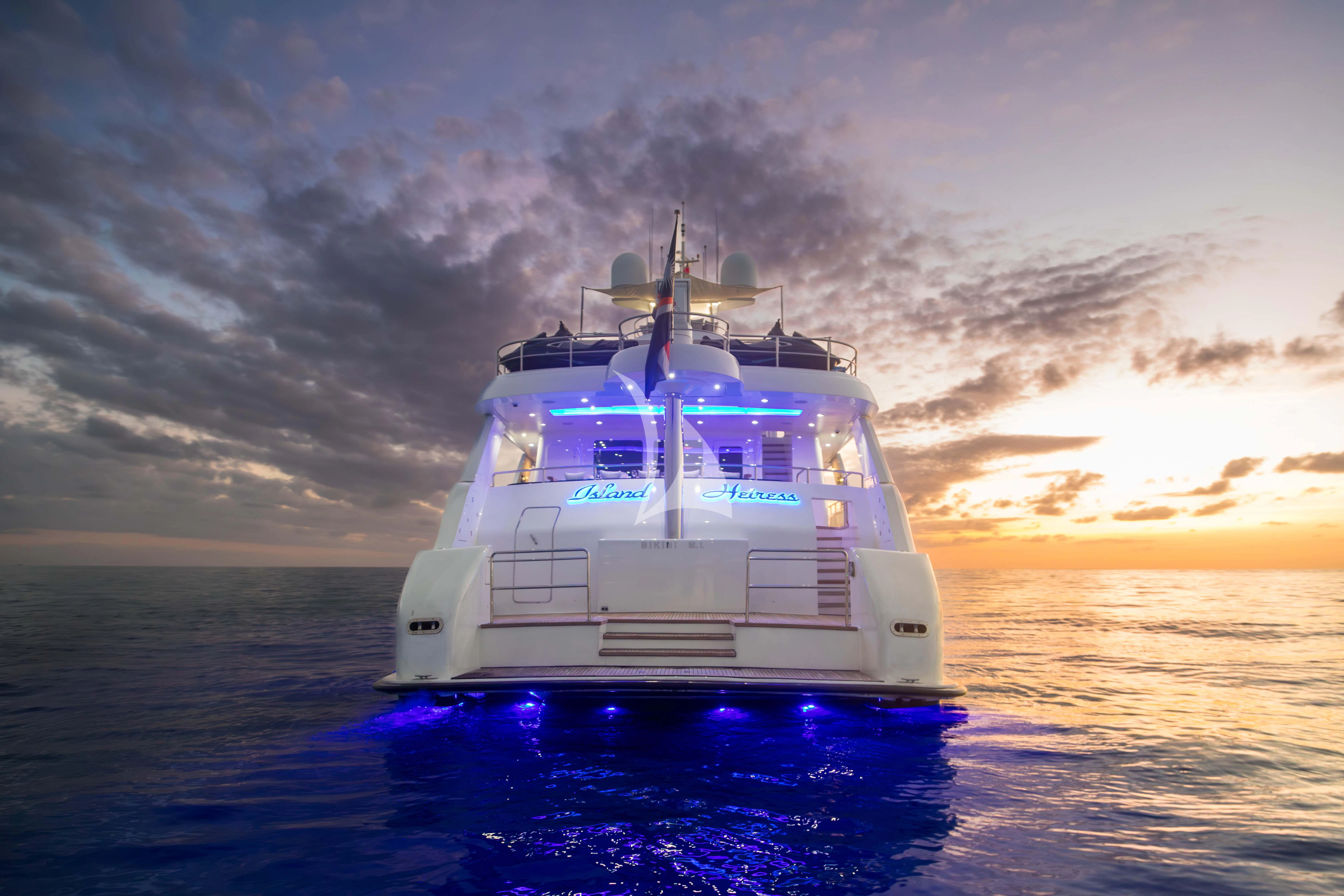 a boat in the water aboard ISLAND HEIRESS Yacht for Charter