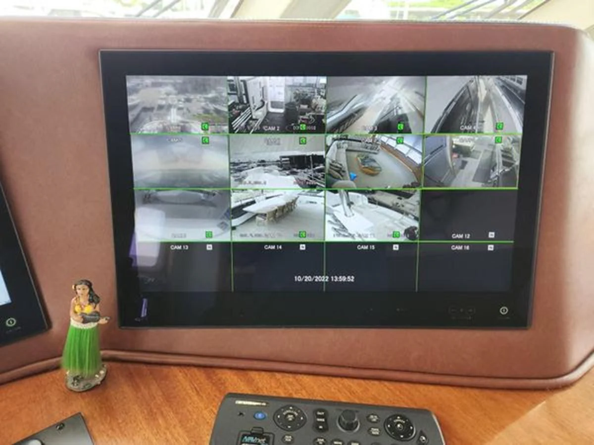 a tv on a table aboard ISLAND HEIRESS Yacht for Charter