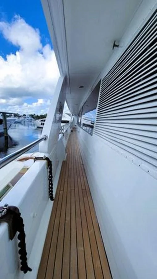 a cat on a balcony aboard ISLAND HEIRESS Yacht for Charter