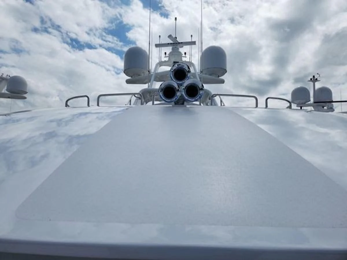 a space shuttle on a white surface aboard ISLAND HEIRESS Yacht for Charter