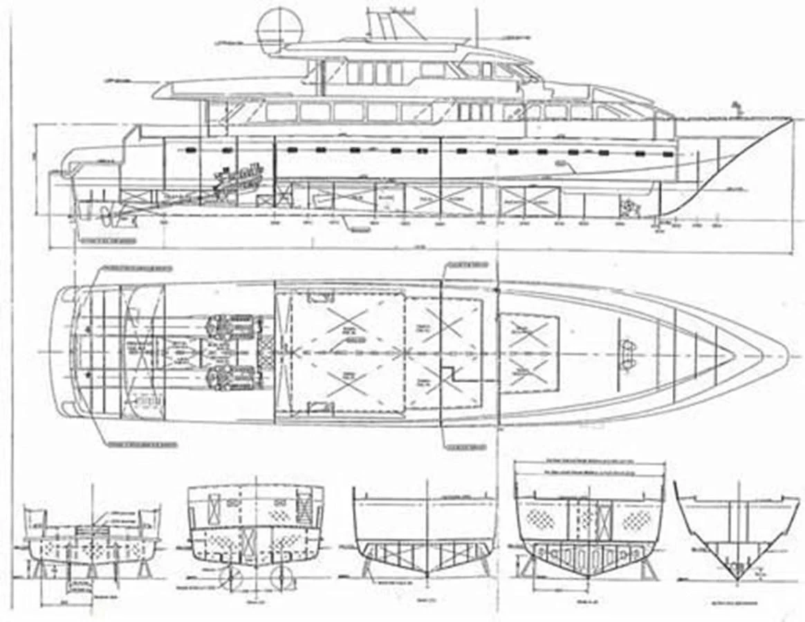 diagram, engineering drawing aboard ISLAND HEIRESS Yacht for Charter