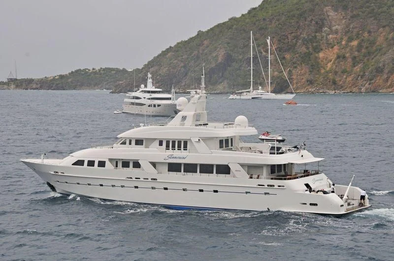 a couple of boats on the water aboard ISLAND HEIRESS Yacht for Charter