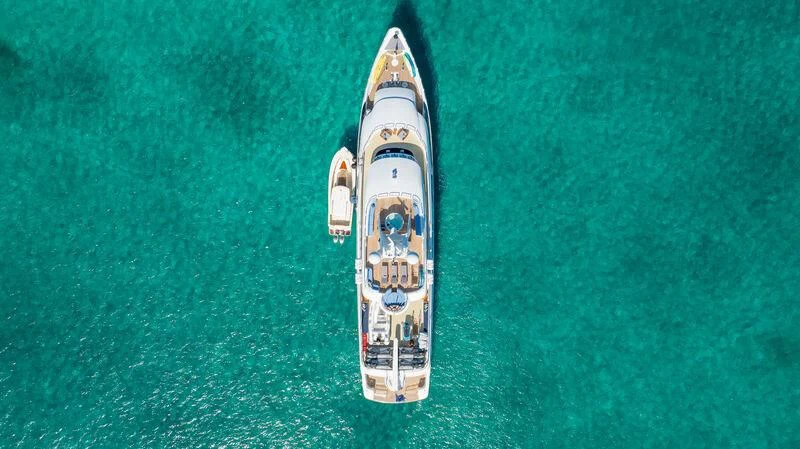 a rocket in the air aboard ISLAND HEIRESS Yacht for Charter