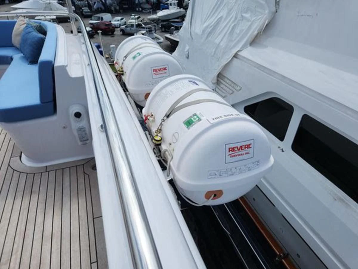 a white plastic bottle on a car aboard ISLAND HEIRESS Yacht for Charter