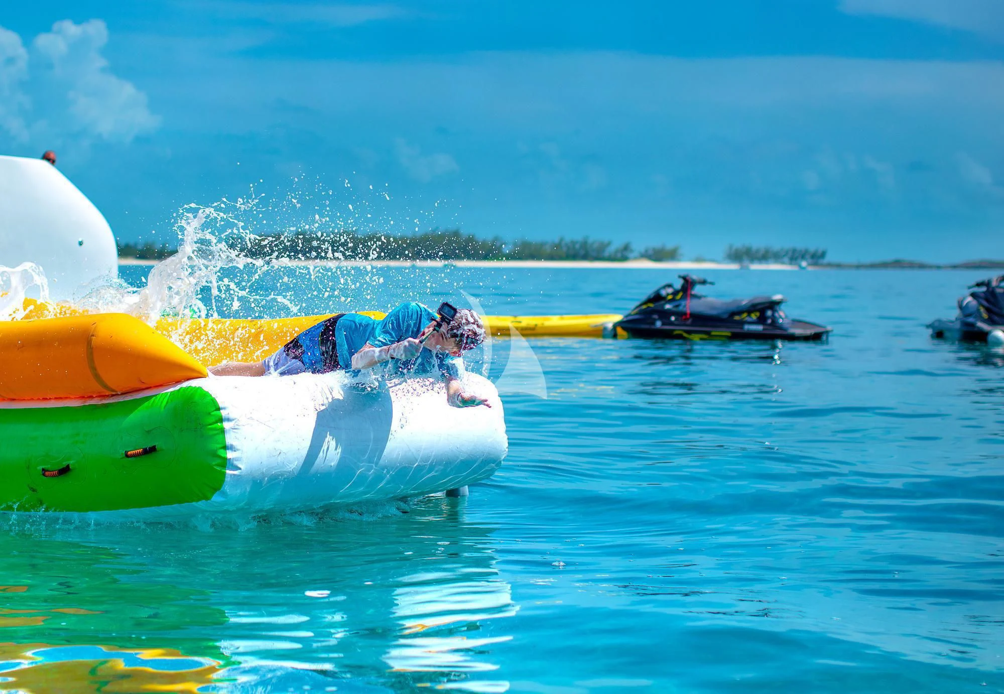 a group of boats in the water aboard ISLAND HEIRESS Yacht for Charter
