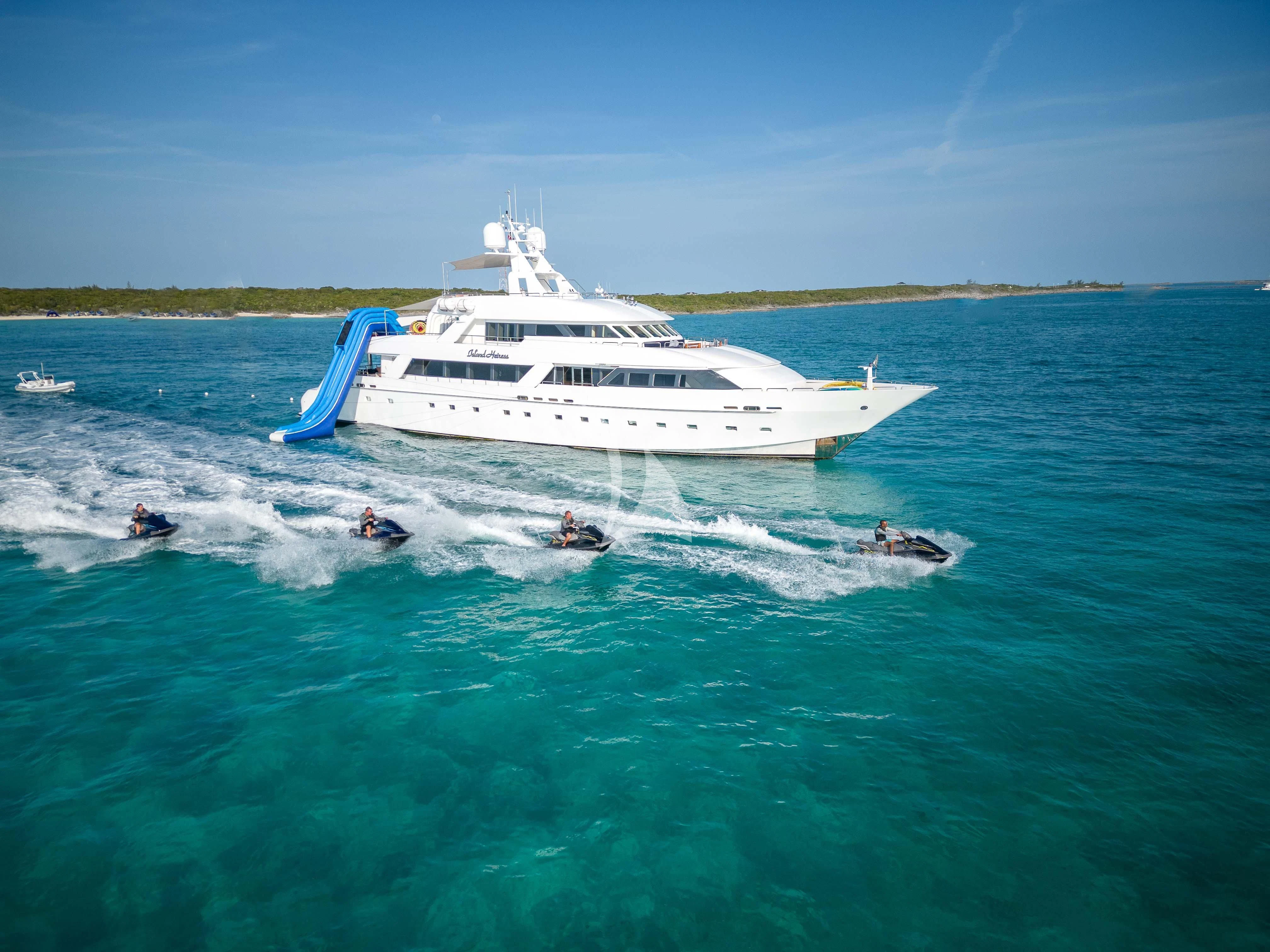 a boat on the water aboard ISLAND HEIRESS Yacht for Charter
