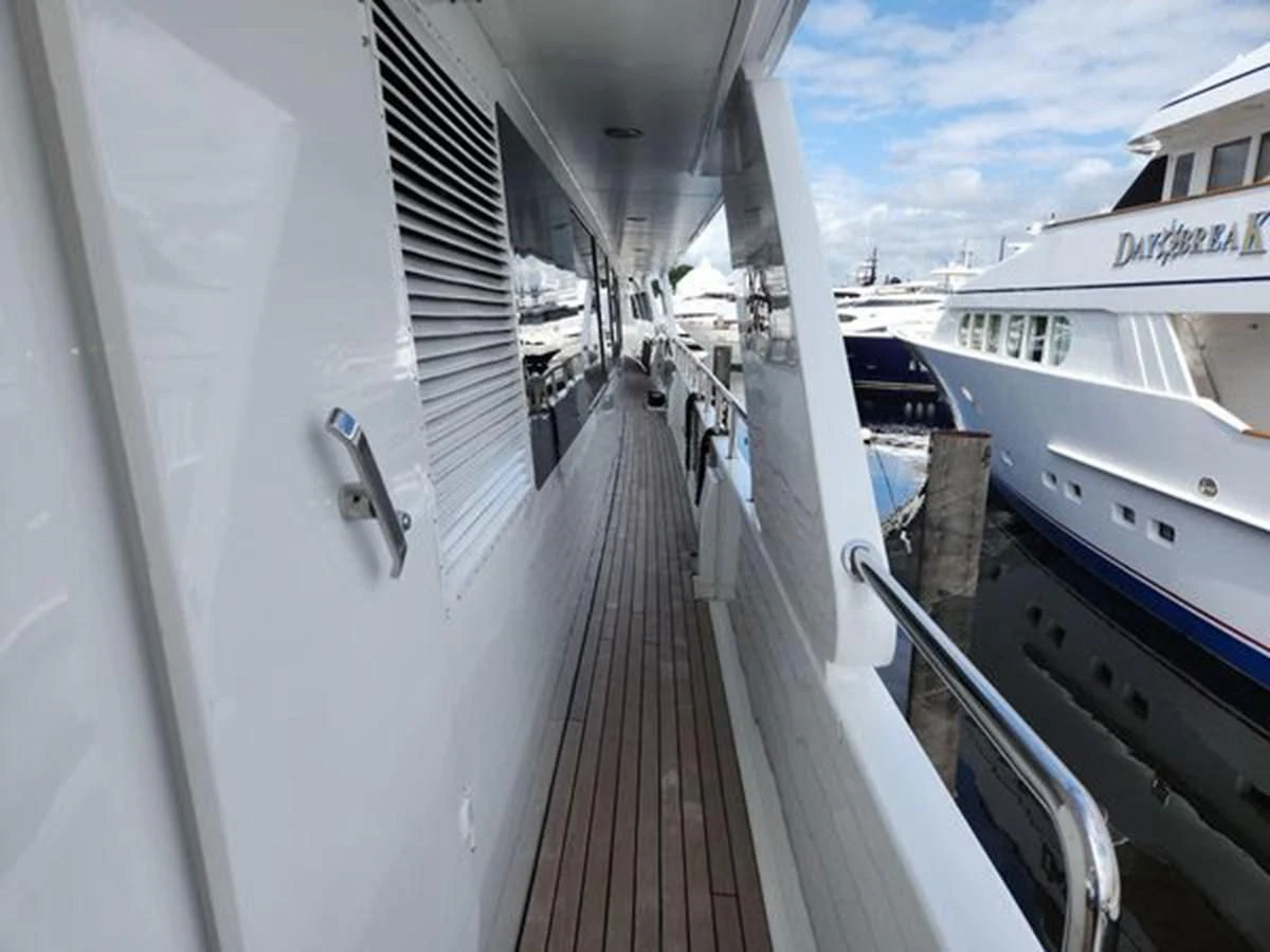 a train on the tracks aboard ISLAND HEIRESS Yacht for Charter