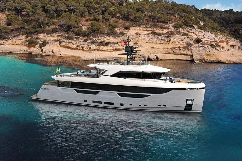 a boat on the water aboard EBYSHINE Yacht for Sale