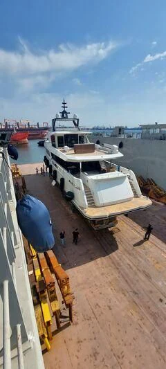 a boat on the water aboard EBYSHINE Yacht for Sale