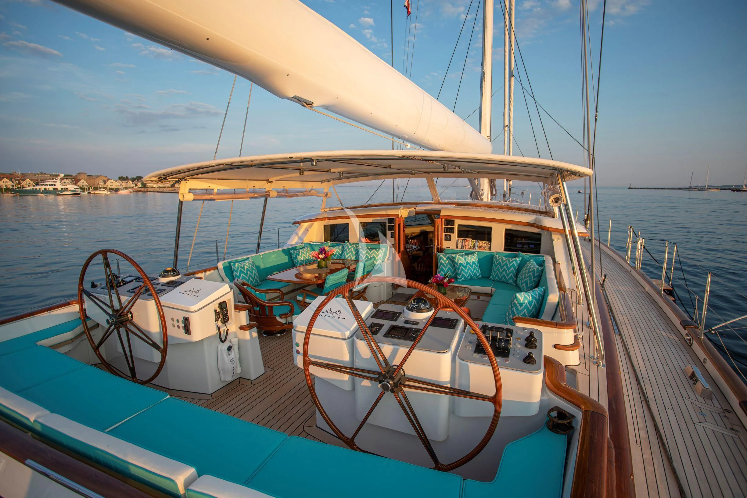 a boat on the water aboard WHISPER Yacht for Sale