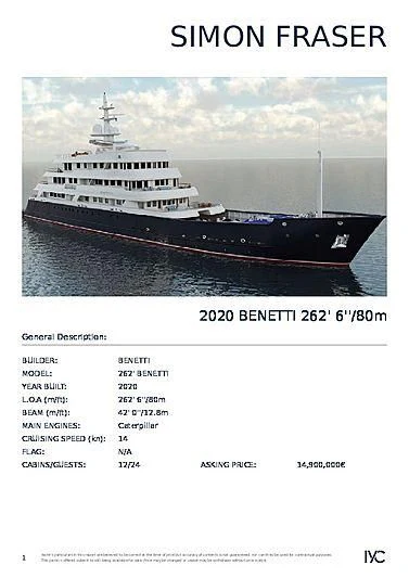 text aboard SIMON FRASER Yacht for Sale