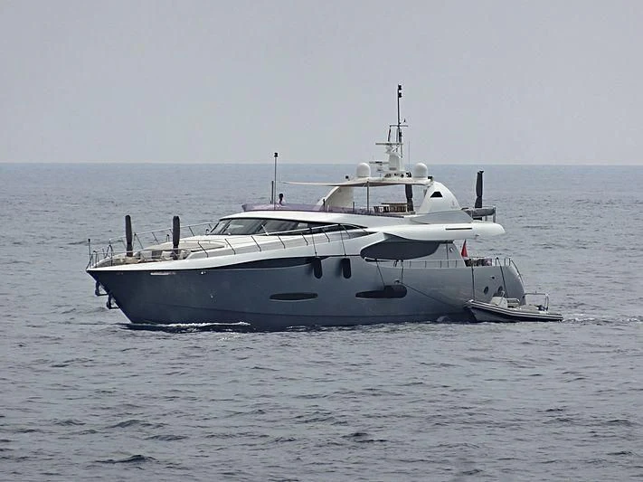 a white boat in the water aboard NEW VOGUE Yacht for Sale