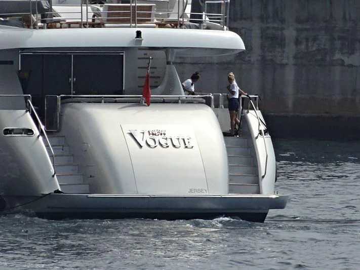 a couple of people on a boat aboard NEW VOGUE Yacht for Sale